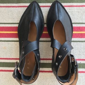 ZARA pointy black leather flats